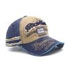 Washed Retro Ripped Cowboy Hat Versatile Retro Letter Embroidered Dome Edged Casual Baseball Cap