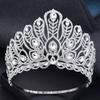 Adjustable Size High Tiaras and Crowns Large Wedding Tiara for Bride Headdress Princess Party Pageant Hair Jewelry Bridal Crown