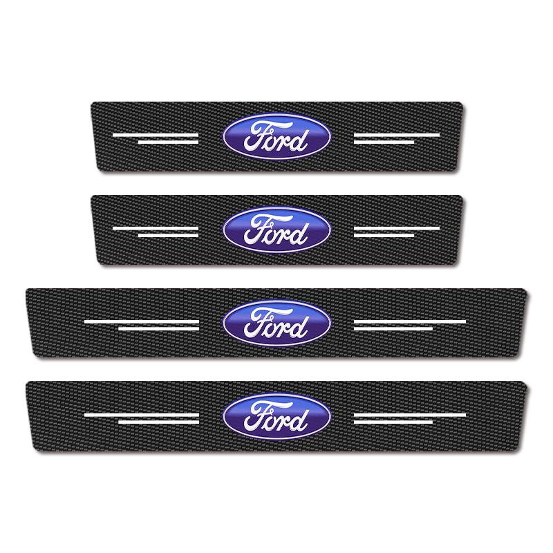 Carbon Fiber Car Sill Bar Non-Slip Anti-Scratch Auto Accessories For Ford Ranger Focus Kuga Mustang Mondeo Fusion Esco MK3 MK4