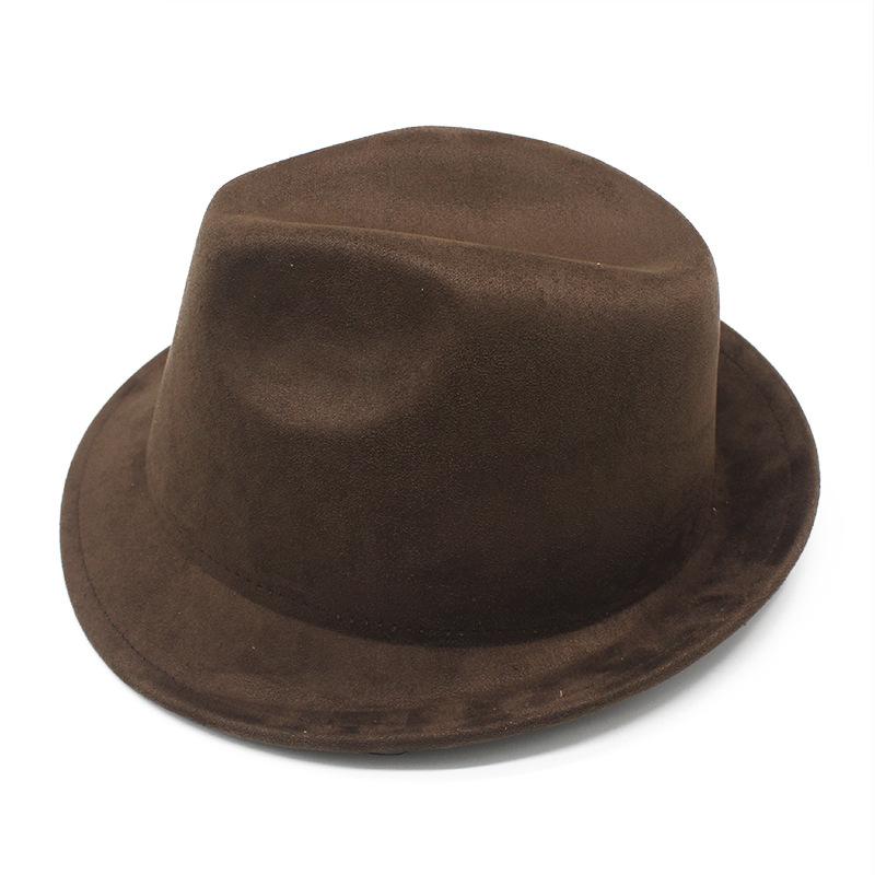 Top Hat Suede Vintage Men'S And Women'S British Hat Back Edge Jazz Hat Wool Top Hat Cowboy Hat