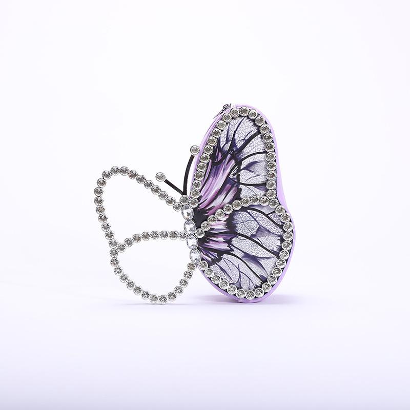 

Вечерняя сумочка-клатч с бабочкой из страз 2024 - Модный персонализированный женский аксессуар фиолетовый