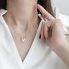 ANENJERY Butterfly Necklace For Women Clavicle Chain Shiny Zircon Charm Necklace Jewelry Gifts