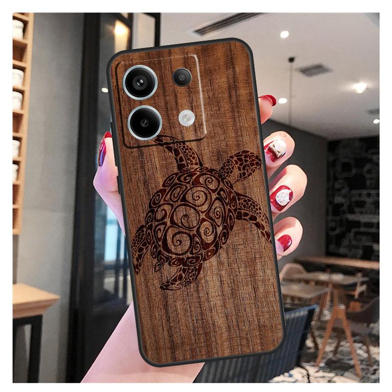 Turtle Wood Pattern Case For Xiaomi Redmi Note 11 9 10 12 13 Pro Plus 12S 11S 10S 9S Redmi 12 10C 12C 13C Cover