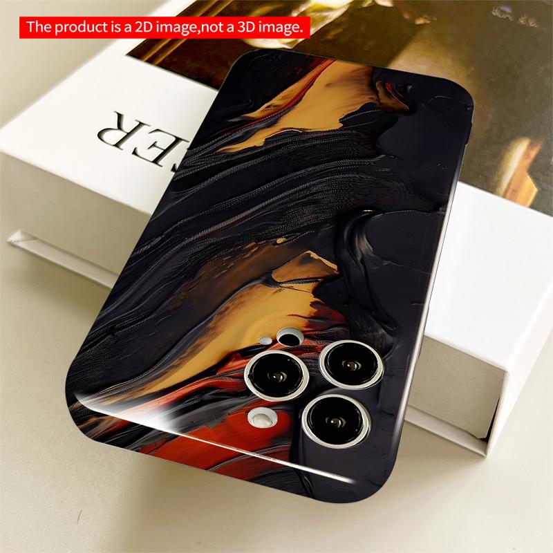 2DFlat Black & Gold Abstract Flow Phone Case All inclusive film hard iPhone case, compatible with iPhone 18 Pro Max 17 16 15 14 13 12 11