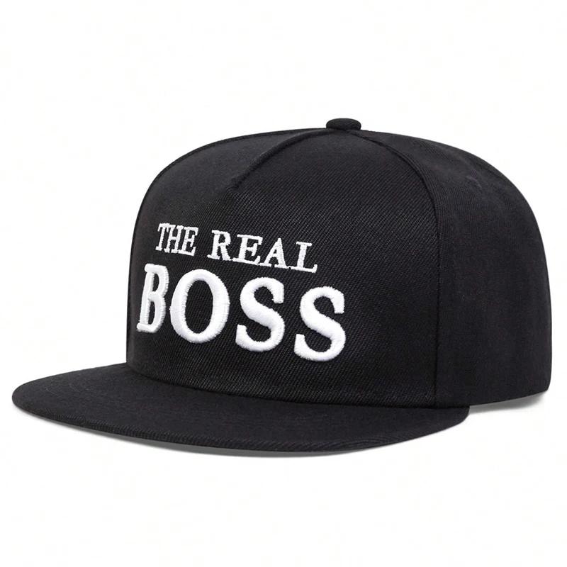 Unisex THE REAL BOSS Embroidery Hip-hop Hats Spring Autumn Outdoor Adjustable Casual Baseball Caps Trucker Caps Sunscreen Hat