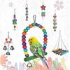 Hanging Toy for Bird Bright Colors Cotton Rope Nail Trimming Small and Medium-Sized Birds 7Pcs/Set