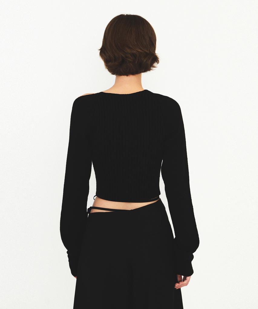 Daiaegeuneol Unbalance Bolero Knit (Black)