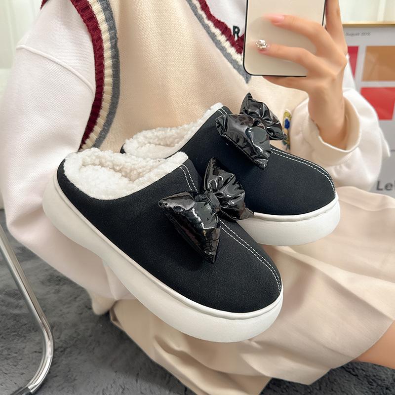 Warm Cotton Slippers Women's Autumn and Winter Shit Feeling Piled Thick Bottom Wear-resistant Deodorant Non-slip High Cotton Slippers Women's Winter