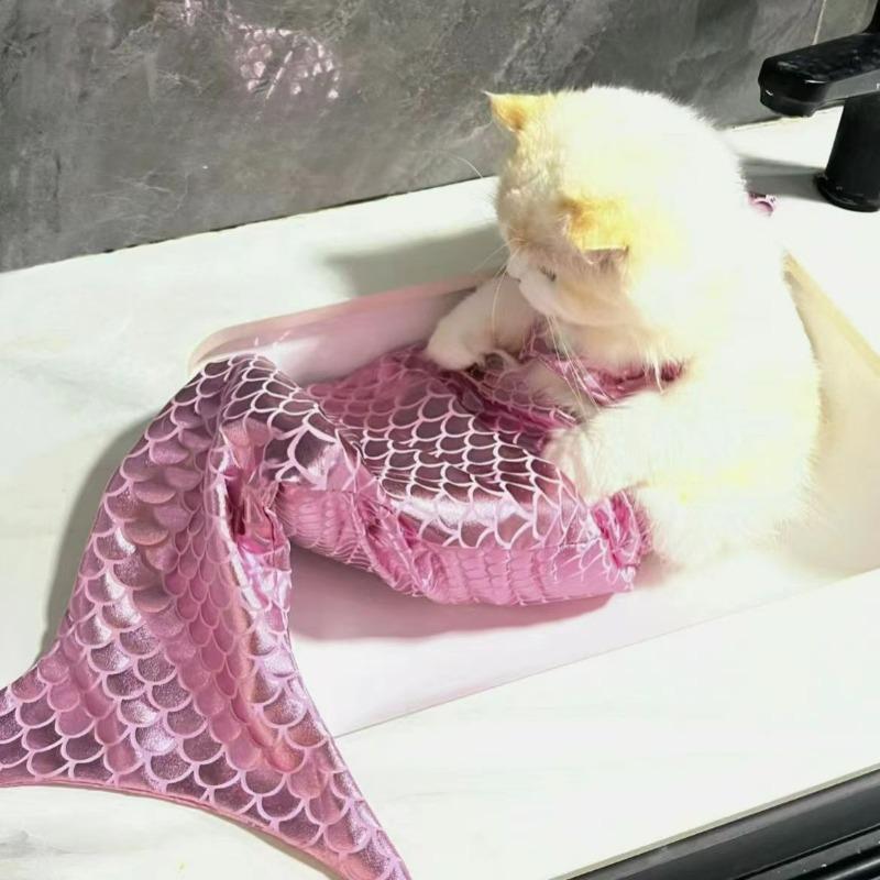 Cane Gatto Animale Aspetto Sirena Divertente Costume da Bagno Indossare Bikini Costume Accessori Coda di Sirena Vestiti