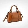 Genuine Leather Women Shoulder Cross Body Handbag Top Handle Bag Casual Designer Female Oil Wax Cowhide Messenger Tote Bag