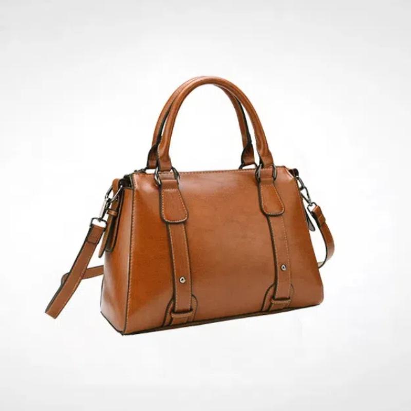 Genuine Leather Women Shoulder Cross Body Handbag Top Handle Bag Casual Designer Female Oil Wax Cowhide Messenger Tote Bag