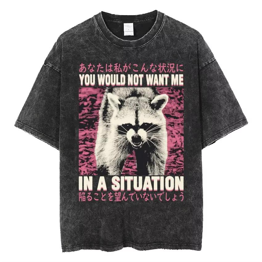 2026 New This Tshirt Presents a Japanese Style and Has a Vintage Washing Effect Making It Suitable for Men To Wear