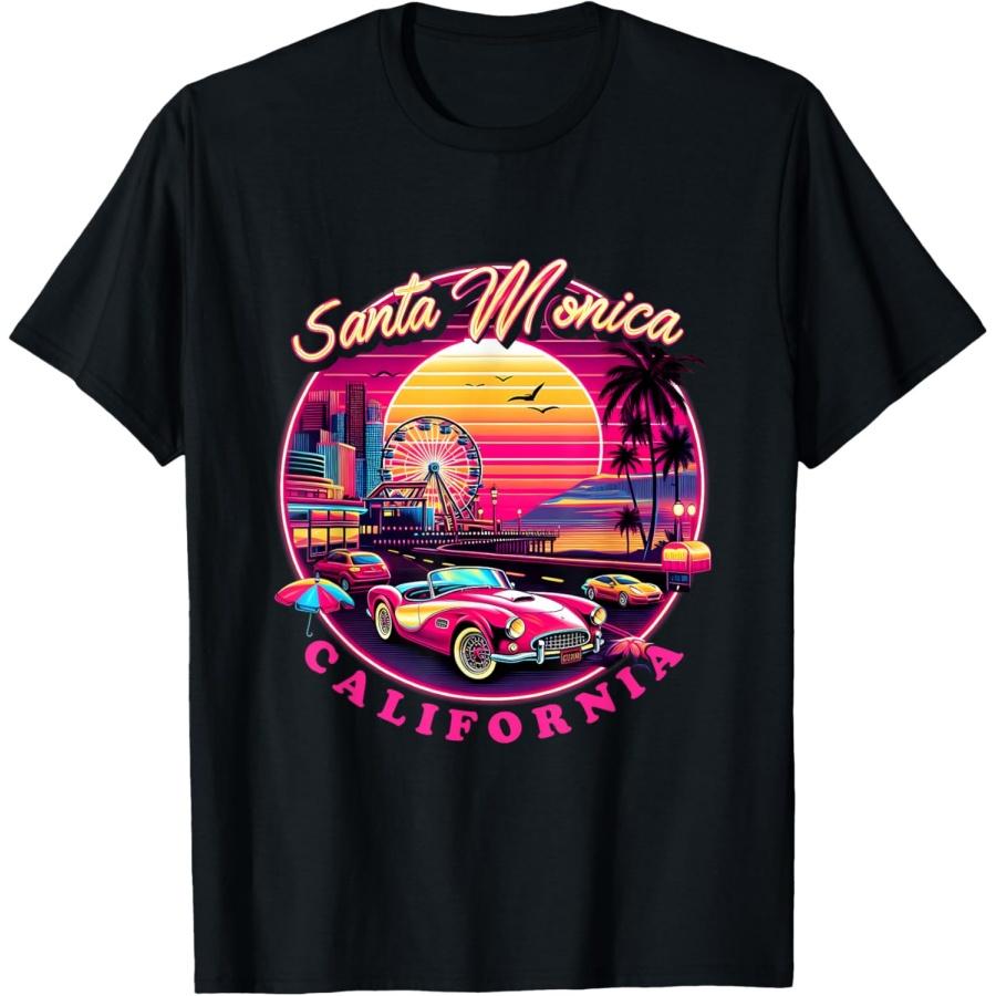 Santa Monica California Sunset Vibes Santa Monica Trip T-Shirt XXXXXL чёрный