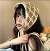 Women's French Retro Knit Hollow Headscarf: Summer Triangular Pastoral Style for Beach Sun Protection