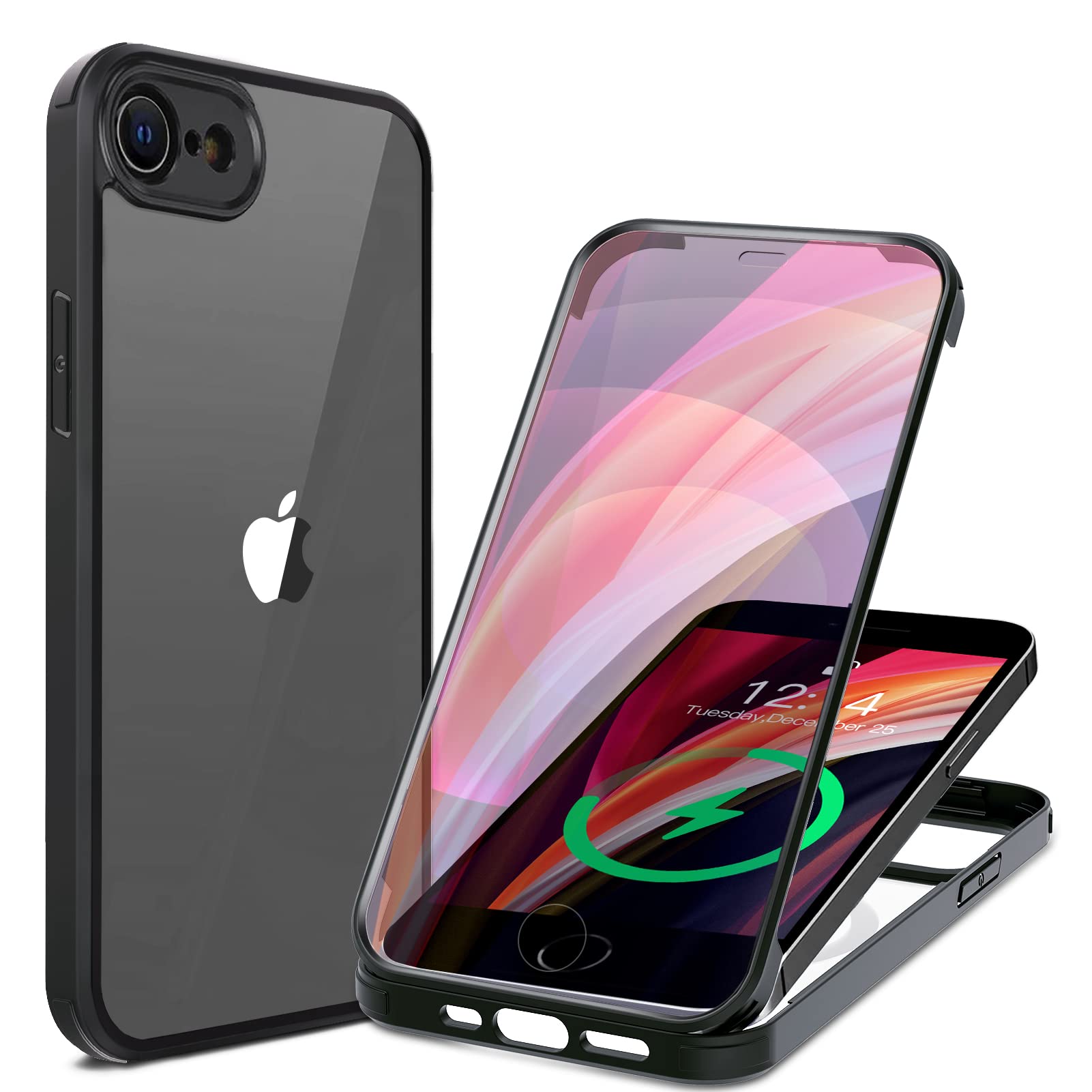 

HAUTRKBG iPhone SE3 Case iPhone SE2 2nd Generation iPhone 8 Case Full Protection [Double-Sided Tempered Glass] [High Touch Panel Sensitivity] Full