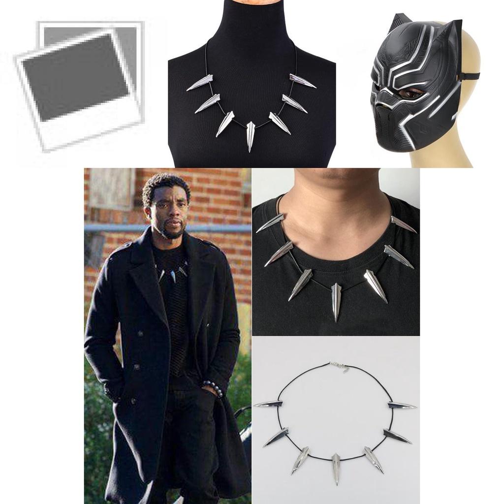 Disfraz de Halloween de primera calidad 2018 con collar y mono de Pantera Negra, conjunto de máscara