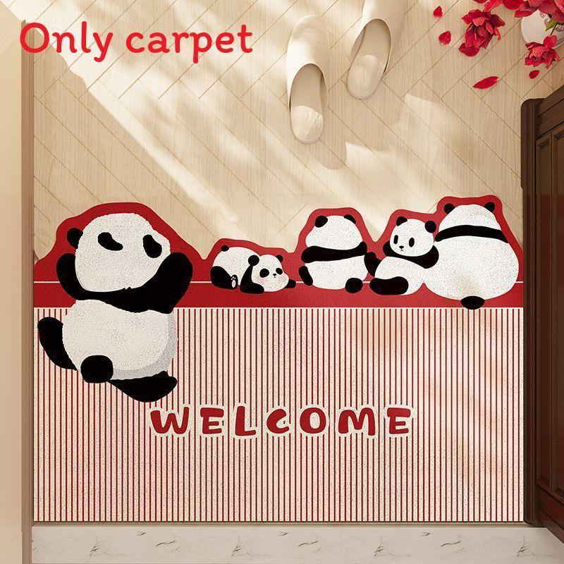 Modern Panda Door Mat With Pvc Material For Home Entrance And Easy Water Wash Panda H,40x60cm