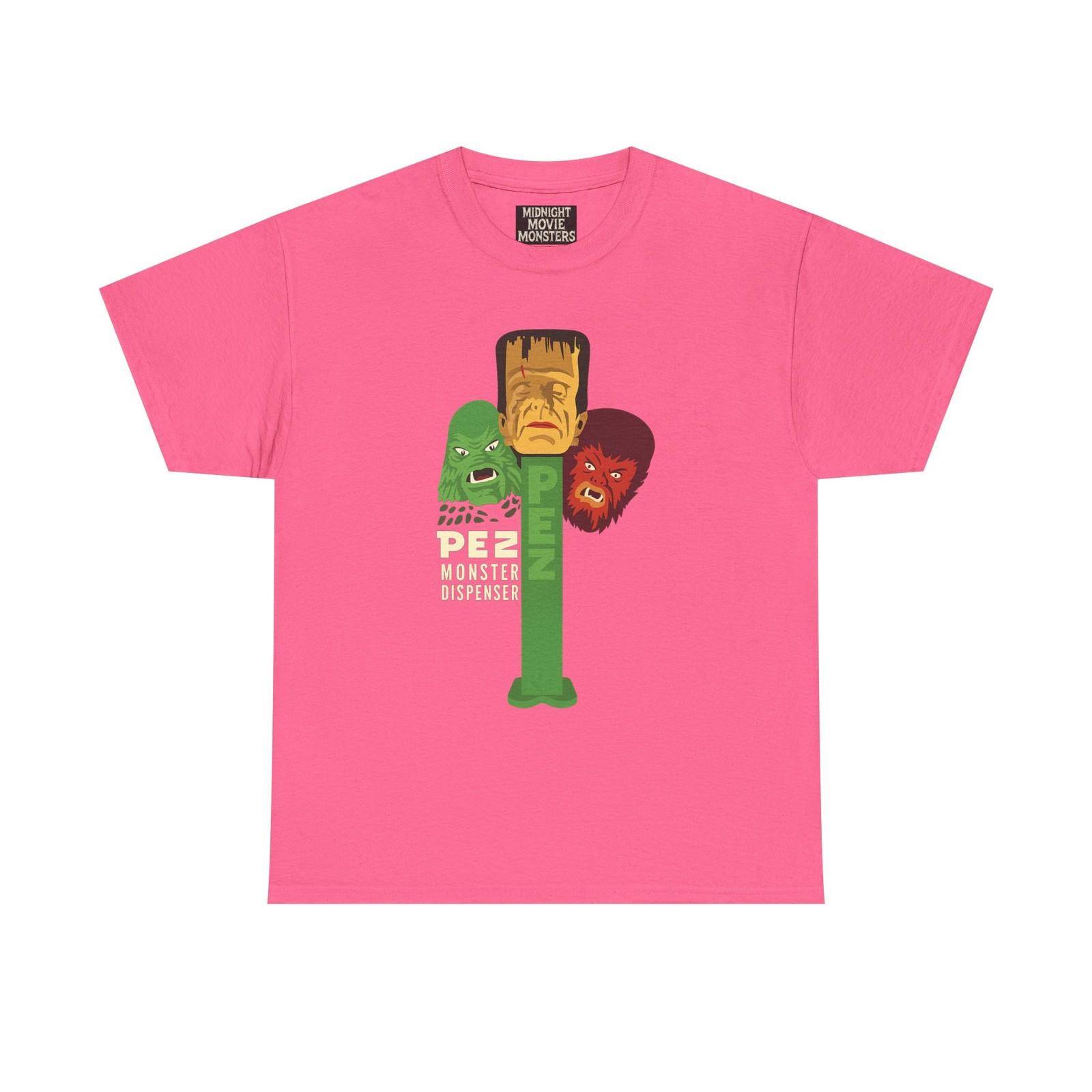 Pez Monster Dispenser T-Shirt Tee Unisex Cotton Frankenstein Wolfman Creature XL