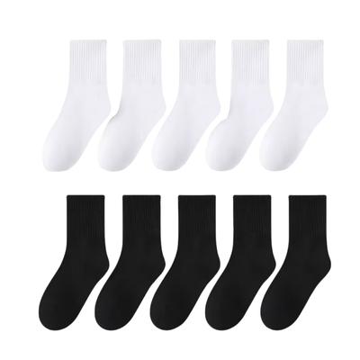 10pairls/Lot Kinder Weiß Schwarz Reine Socken für Mädchen Kinder Schule Socken Weiche Atmungsaktive Warme Baumwolle Socken