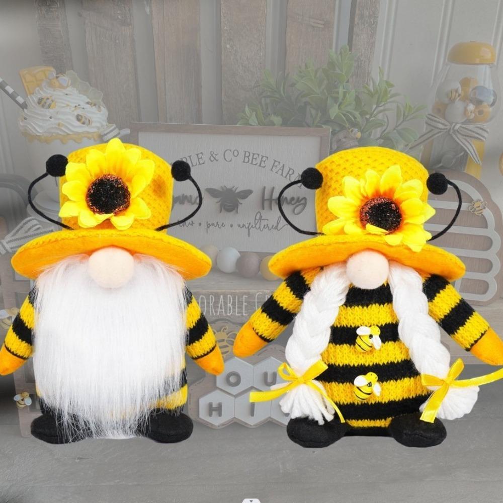 New Faceless Doll Decorative Ornaments Soft Handmade Honey Bee Gnomes Sunflower Gnome Yard Decor