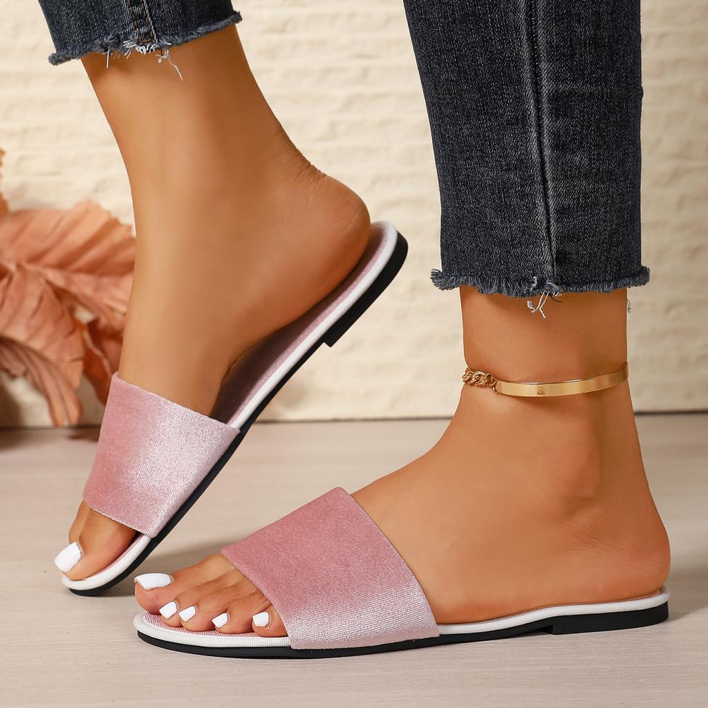 Fashion 2025New Shiny Rhinestone Fashion Ladies Slippers Outdoor Women Roman Shoes Flat Sandals Female Casual Beach Crystal Slides