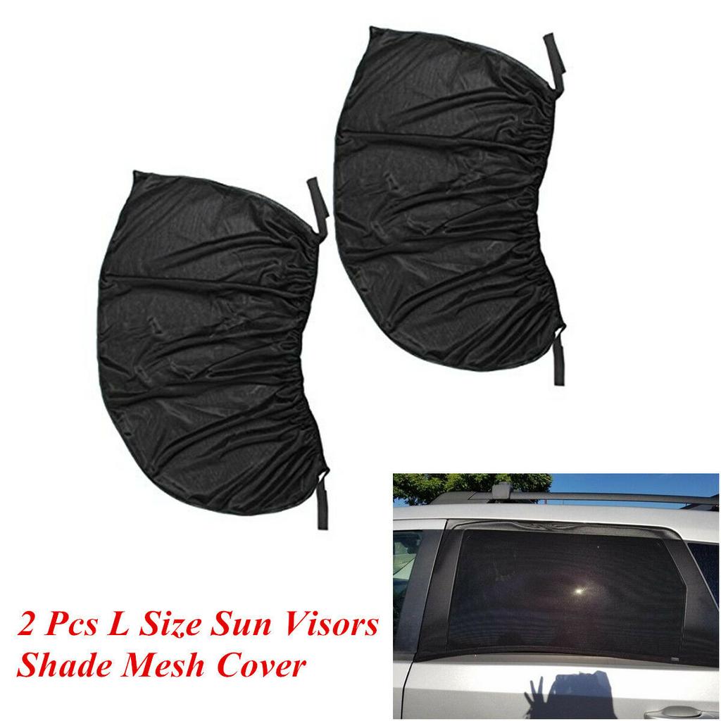 2pcs Car Rear Side Window Sun Visor Shade Mesh Cover Shield L Size UV Protector