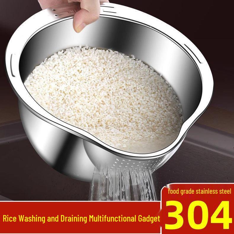Stainless Steel Rice and Vegetable Washing Basket Default Option