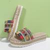 Ladies' Wedge Heel Sandals, Thick-soled Shoes Made of Woven Hemp Rope, and Comfortable Sponge Slippers