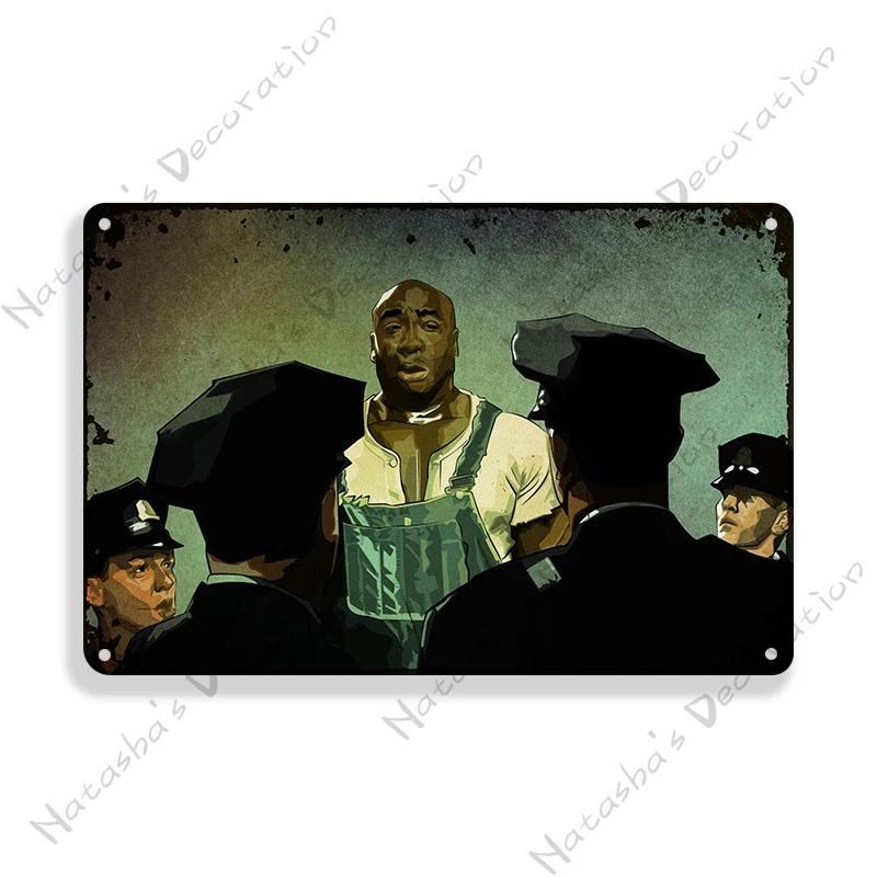 Movie Vintage Poster The Green Mile Metal Sign Retro Metal Poster Wall Decorative Sign Home Club Garage Club Bar Metal Plaque