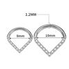 Surgical Steel Septum Nose Clicker Hinged Teardrop Shape Rhinestone Nose Ring Gold Black Body Piercing Jewelry Helix Piercing