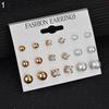 9 Pairs Of Women's Wear Jewelry Gifts With Artificial Pearl Earrings And Earrings