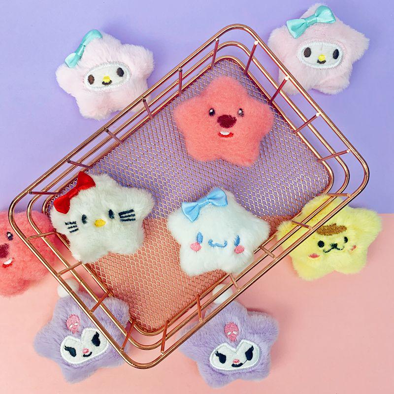 Sanrio Winter Plush Jewelry: Cute Star Brooch & Accessories Series Dolls