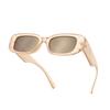 Puente Sunglasses Square Clear Beige UV400 Women's Men's