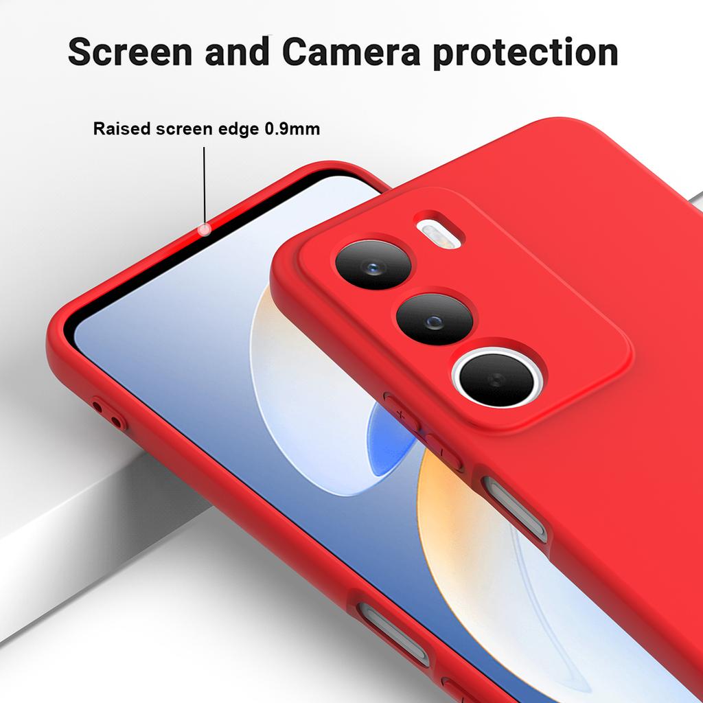 Dla Realme C71 4G Etui z płynnego silikonu Pokrowiec na tył telefonu z paskiem na rękę