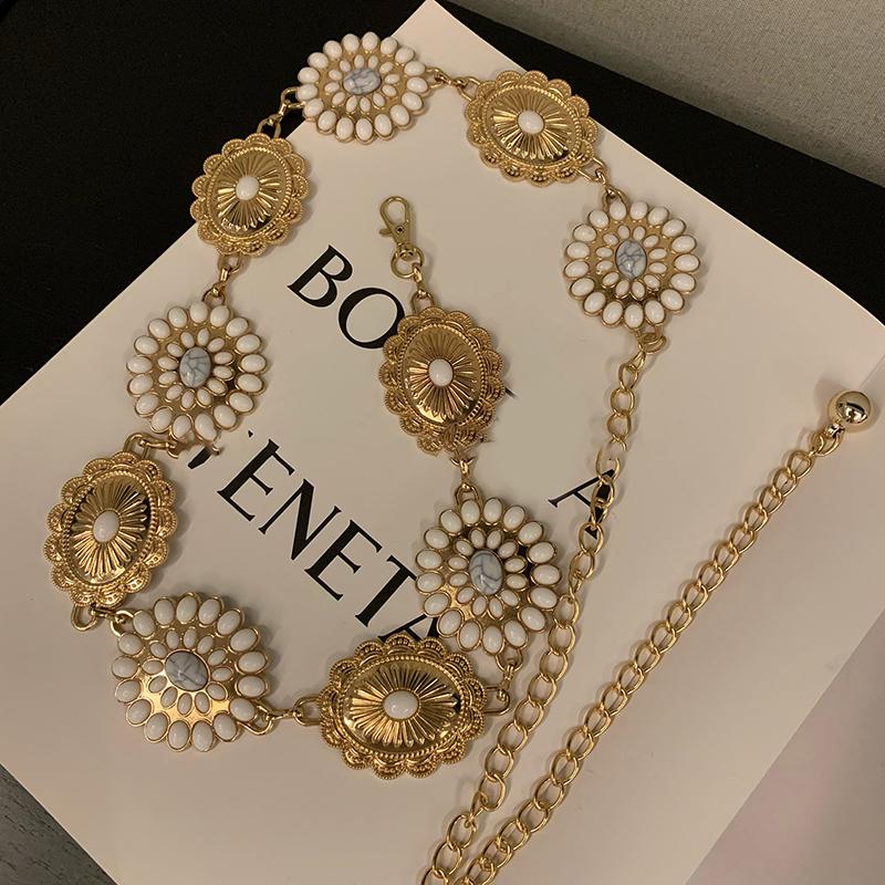 Retro Versatile Ethnic Style Metal Bohemian Waist Chain Belt For Women Fashion Waist Seal Body Decor Accessories