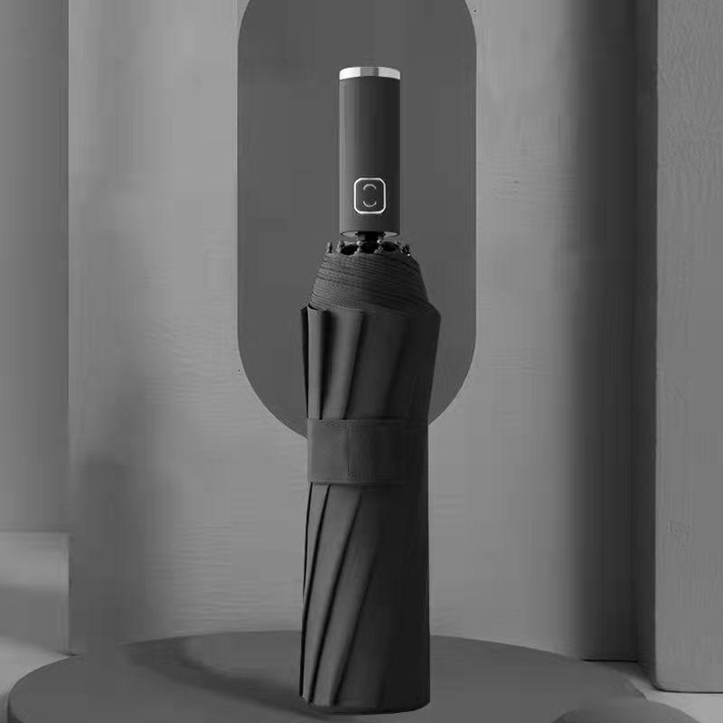 Ultra Durable UV Protection Auto Double-Fold Black Umbrella.