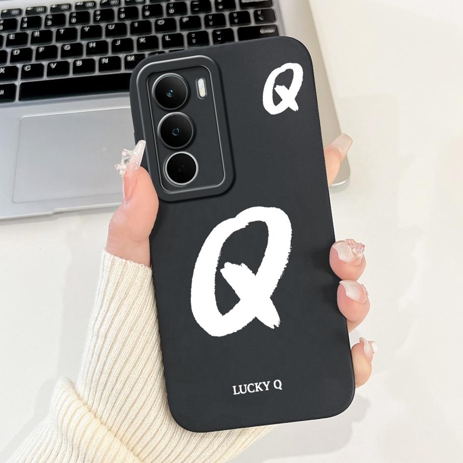 For Realme C71 2025 Case RMX5303 Cover Cute Lucky Initial Letters Soft Silicone Lens Protective Covers For RealmeC71 C 71 Bumper