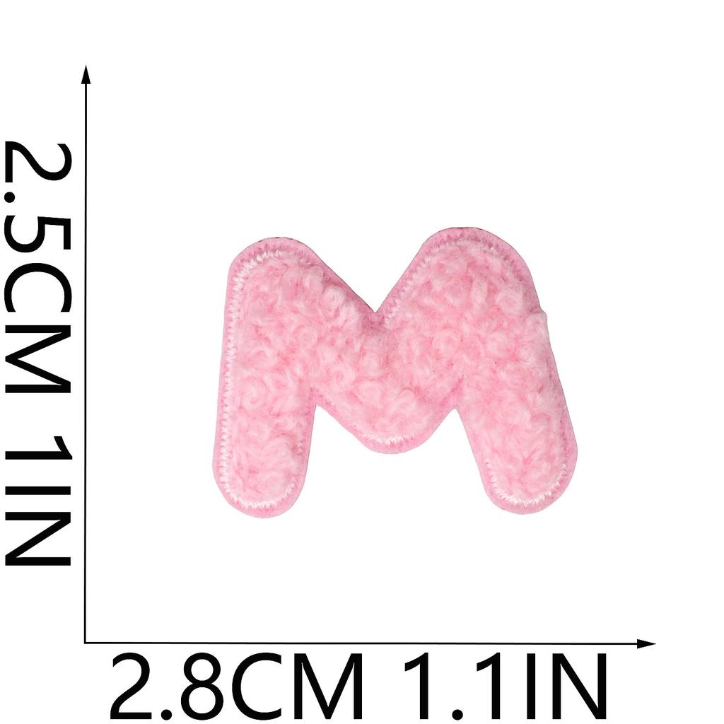 Towel Embroidery English Alphabet Embroidery Cloth Sticker Small Number Patch Sticker Bag Decoration Chenille Embroidery Label Ironing