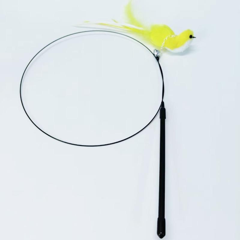 

Маленькая птичка, Стальная проволока, Длинная палочка, Игрушка для кошки, Точение зубов, Прочная, Сменная головка, Кошачья присоска, Кошка с большим пером жёлтый