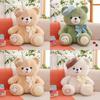 Adorable Green And Champagne Bear Plush Toy With Soft Pp Cotton Filling For Kids