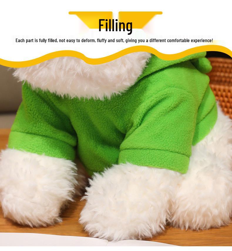 West Highland Puppy Plush Hoodie Doll - Cute Edamame Miko Gift for Girls