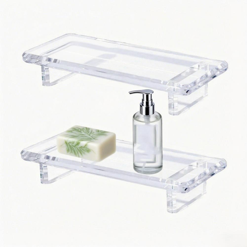 Compact Design Acrylic Bathroom Tray Decorative Tray Hand-Sanded Corners Multi-Functional Use For Kitchen Organization