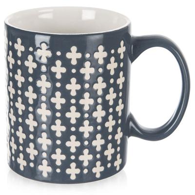 Ceramic Mug for Drinking Coffee Tea Herbs Drinks Blue Beige 350 Ml