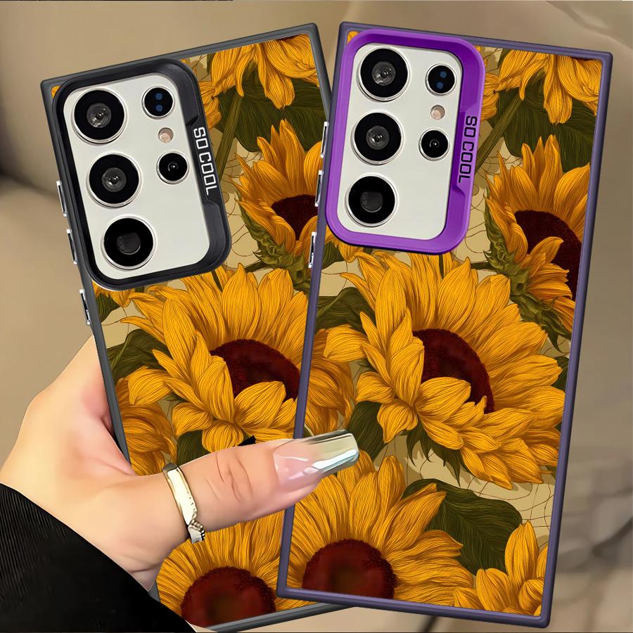 Case for Samsung Galaxy S25 S25Edge S24 FE S22 S20 Plus Note 20 Ultra S23 S21 S23 Ultra Phone Cover Sunflower Sea