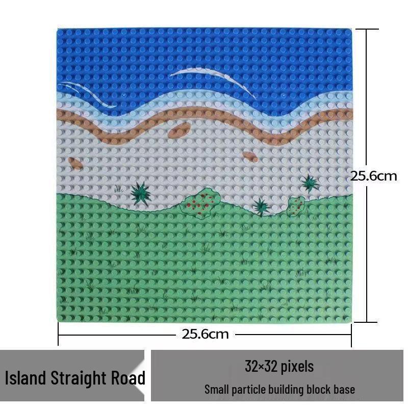 Small Particle Building Blocks: 32x32 Stud Tropical Rainforest River Base Plate