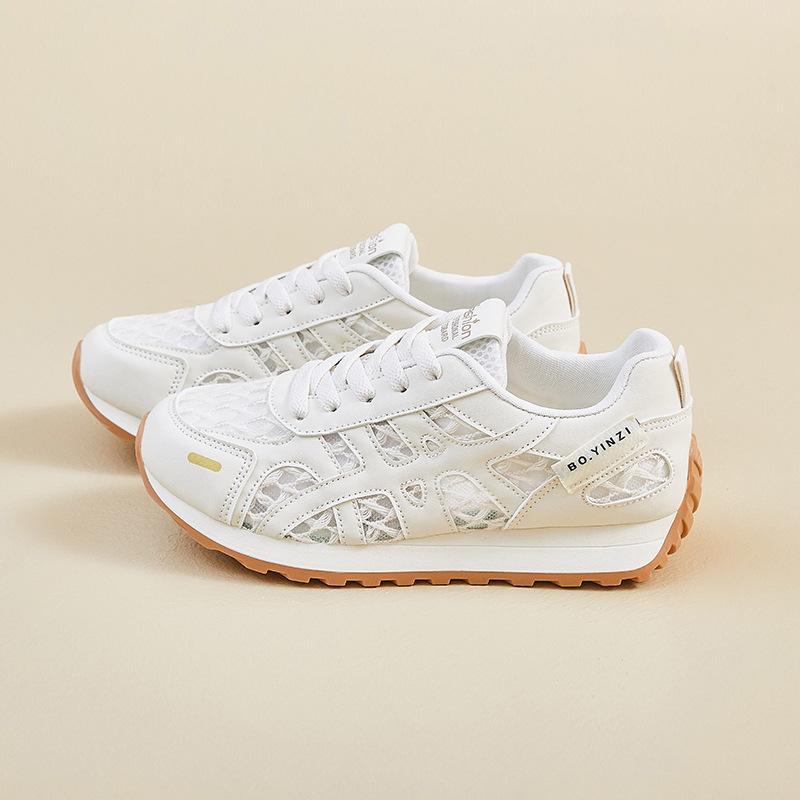 Dexun little white shoes women's mesh breathable and light Forrest Gump shoes single net 2025 summer new casual sports running shoes