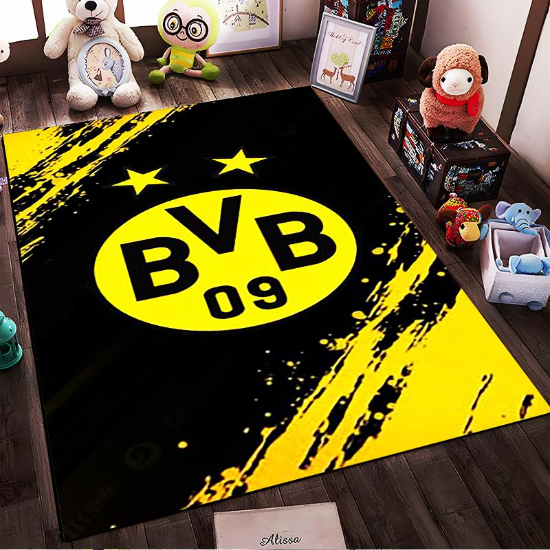 Tappeto a tema BVB 09 Giallo e Nero Tappeto antiscivolo adatto per divani del soggiorno e della camera da letto