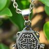 Skeleton Pendant Necklace Gothic Necklace with Skeleton in Casket Pendant