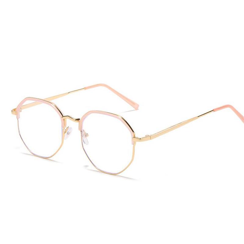 Literary Polygon Student Myopia Glasses Women Metal Black Gold Frame Minus Lens Diopter Glasses Prescription 0 -0.5 -1.0 To -6.0