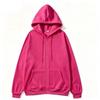 Womens Same Style Zip-Up Hooded Sweatshirt Solid Color Casual Sport Top